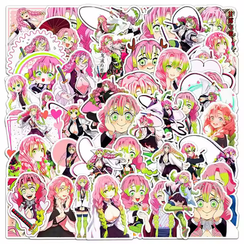 10/30/50pcs Kawaii Kanroji Mitsuri Anime Stickers Demon Slayer Sticker Aesthetics Scrapbooking Lapto