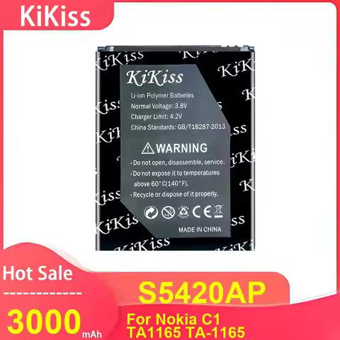 KiKiss Mobile Phone Battery For Nokia C1 TA1165 TA-1165 ,S5420AP 3000mAh Batteries