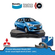 ผ้าเบรค ล้อ หน้า หลัง มิตซูบิชิ แอททราจ MITSUBISHI Attrage ปี 2013-on ดิสเบรค ดรัมเบรค สำหรับ ล้อ หน