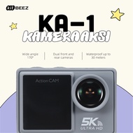 KiTBEEZ KA-1 Action Camera 5K 30FPS 48MP Dual Touchscreens WiFi Enabled Camera Kit with Waterproof C