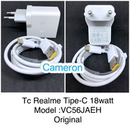 Travel Charger Realme + USB Type C 18watt VC56JAEH Super Vooc ORI