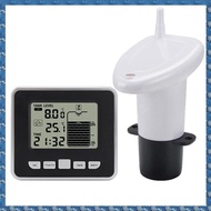 (CSID) Ultrasonic Wireless Water Tank Liquid Level Meter with Temperature Sensor Level Monitor Time