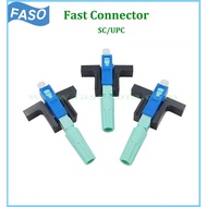 FASO 10Pcs Fiber Optic Connector SC UPC Singlemode Simplex 0.3dB Fast Connector Blue