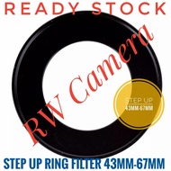 Step Up Filter Ring 43 to 67 43mm to 67mm 43-67 mm Adapter Converter Filter Lens Camera Camera