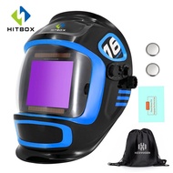 HITBOX Auto Darkening Welding Helmet Solar Ture Color Large Screen Welding Mask Eye Protector Shade 