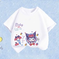 HYS Girls Clothes Kuromi girls JK Set girls Kuromi T-shirt+Pleated Skirt girls Fashion girls  Set 4-