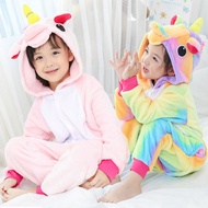 Kids Kigurumi Onesie Unicorn Pajamas For Children Animal Cartoon Costume Winter Boy Girl Licorne Jumpsuit