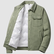 Men's Down Jacket Workwear Down Jacket Loose Fit Versatile Business Jacket Down Jacket Turn-down Col