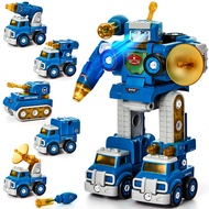 Toys for Ages 5-7 - 5 Year Old Boy Gift - 5 in 1 STEM Take Apart Trucks Transform to Robot - 5 6 7 Y