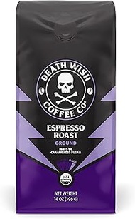 Death Wish Coffee Co Espresso Roast Ground Coffee Dark, 14 oz