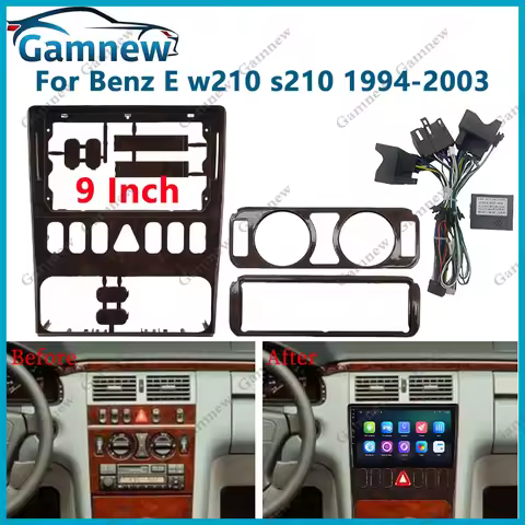 9 Inch Car Frame Fascia Canbus Box Adapter Radio Fitting Panel Kit For Benz E-Class W210 S210 1994-2
