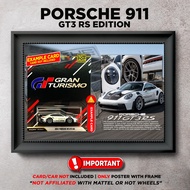 Gambar Frame Diecast Hotwheels Porsche 911 GT3 RS Gran Turismo Berserta Poster