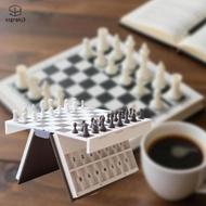 [szgrqkj3] 3D Printed Chess Book Fun for Ages 8 & up Travel Chess Set for Camping Trips