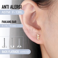 (L20) F136L TITANIUM STEEL BARBEL PIERCING EARRINGS | HELIX LOBE UPPERLOBE FLAT CONCH