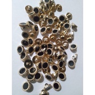 11mm black gold fashion mushroom buttons, 50 pcs