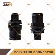 POLY PIPE FITTING 25MM 3/4" / 32MM 1" POLY TANK CONNECTOR HDPE POLY PAIP
