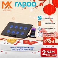 [GENUINE RAPOO] CF300 – Laptop Cooling Pad with 8 Fans, 7 Adjustable Angles, Quiet Cooling