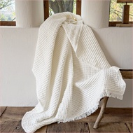 Zaras Same Waffle Blanket Dormitory Sofa Cover Blanket Foreign Trade Nordic Simple Line Blanket One
