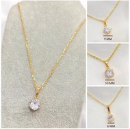 Kalung Nuri Polos Kaca Motif Hongkong Titanium Gold Awet Tidak Luntur