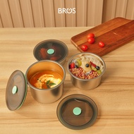 BROS Container SUS 304 Press-In Round-Y | Microwaveable Food Safe Stainless Steel Container