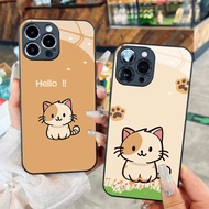 Cute pet yellow cat glass case, drawings for iPhone 17 16 15 14 13 12 11 8 7 6 6s 6p 7p 8p 6g 7g 8g 