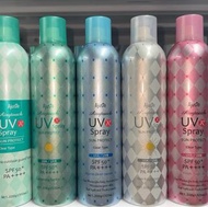 3️⃣款現貨🔥官方正貨✅ 日本 Ajuste UV Spray 防曬噴霧320ml✨藍色 (淡香味)、白色 (無香料)、綠色 (防蚊料) 、VC 柑橘馬鞭草 (美白抗氧化)、CICA 積雪草  (舒緩