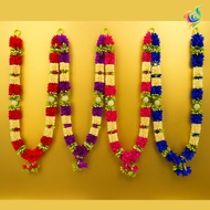 Colorful Decorative Malai – Artificial Flower Garland for Temple, Photo Frame & Festive Decor