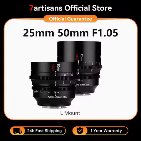 7artisans 25mm 50mm T1.05 APS-C Manual Focus Large Aperture Cine Vision Lens For Leica SL3 SL2-S LUM