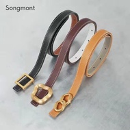 Songmont Women's Belt Double Sided Free Matching Belt Designer's Cow Leather Decorative Belt