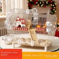 【In Stock】Acrylic Hamster Cage Fully Transparent Double-Layer Luxury Hamster Villa Long Sports Pipe 