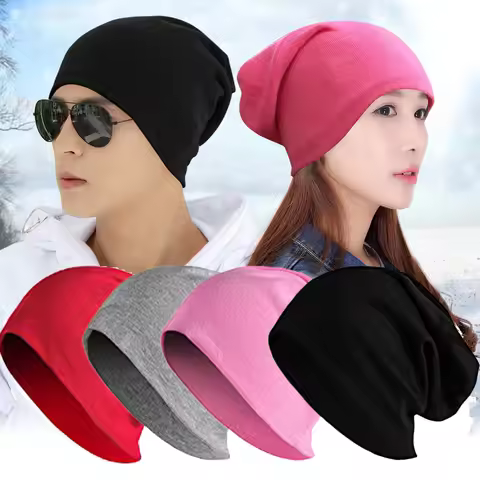 Cotton Knitted Slouchy Hat Sun Hat Warm Windproof Beanie Hip-Hop Hats Ski Baggy Beanies Skullies Uni