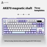 คีบอร์ดแม่เหล็ก AK870 AJAZZ 75% คีย์บอร์ดเล่นเกมด้านล่าง RGB แบบเปลี่ยนได้ด้วยปุ่มปรับหน้าจอ