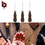 [Blesiya] 3x Sewing Awl Leather Awl Tool Multifunctional with Wooden Handle for Dressmaker