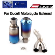 Scrambler Motorcycle Slip On Motorcycle Exhaust Full System Middle Pipe Muffler For Ducati Scrambler