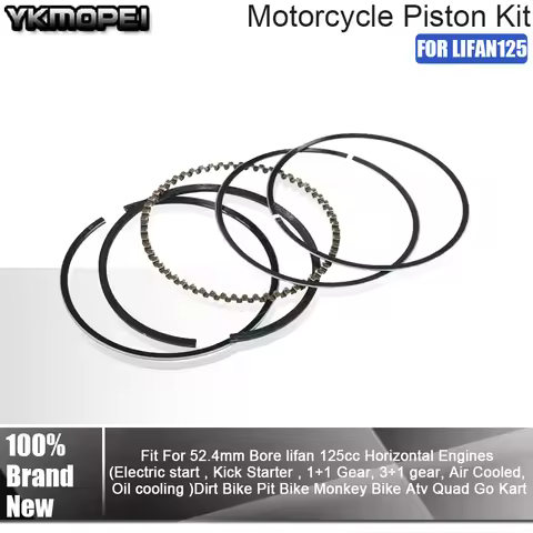 52.4mm Piston 14mm Pin Motorcycle For Lifan 125 LF125 125cc Air Oil Cooling Horizontal Engine Dirt P