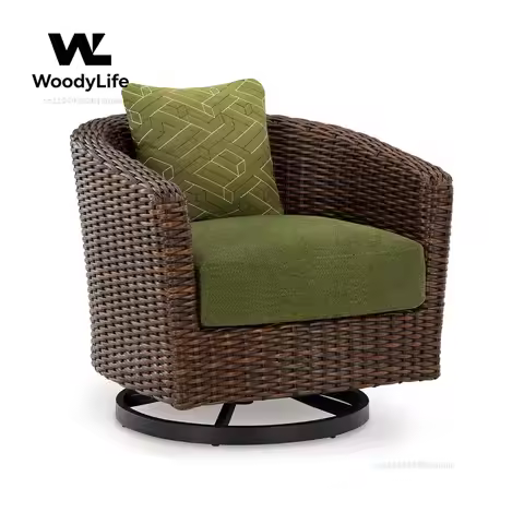 Horizon Hall Casual Nuvella Weather Resistant Fabric Outdoor Swivel Lounge Chair with Cushion and 1 