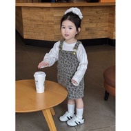 [Children's Clothing Ready Stock | Fast Shipping] Leopard Print Denim Sling Skirt #76022 Baby Girl S