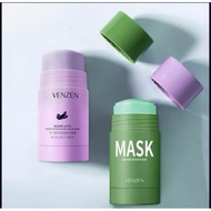 BORONG VENZEN Green Tea Camelia Eggplant Clay Stick Mask Egg Plant Moisturizing Hydrating Deep Cleansing Mud Clay Mask