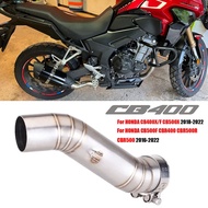 Motorcycle Exhaust Escape Modify Mid Link Pipe For Honda CBR500 CBR500R CB500F CB500X CB400 CBR400 C