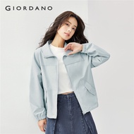 GIORDANO WOMEN Turndown collar pockets jacket 05375075