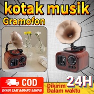 Eyre Classic Retro Gramophone Shape Music Box Birthday Decoration Bedroom Music Box Decoration Girl 