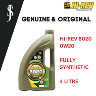 HI-REV 8020 Fully Synthetic Engine Oil Motor Oil Lubricant Minyak Hitam 0W-20 4L