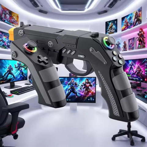 IPEGA Wireless Game Gun PG-SW2257 for Switch/Switch 2 with Hall 3D Stick, Gyro,Rapid Fire,Vibration&