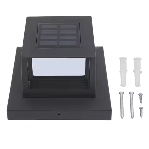 Outdoor Fence Post Light Black Outdoor Solar Lamp Post Light Easy Installation LED Landscape Lightin