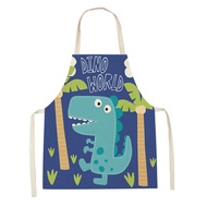 Dinosaur Print Apron for Children Kitchen Cooking Linen Apron Baking Accessories Apron for Men Women