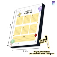 RHA GALLERY Wooden Whiteboard Schedule Daily Weekly Daily Schedule Planner Schedule Board Aesthetic