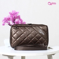 QUINTA Tas Selempang Wanita Multifungsi Mahyra UK. 24X15X4 CM  TAS MULTIFUNGSI SELEMPANG Quilting Bahan 3 Lapis Tas Pengatur Keuangan Tas Cantik Organizer Keuangan Wanita Dengan Kulitas Bagus Bahan Synthetic Leather Premium dan Spesial Quilting