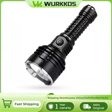Wurkkos TS30S Pro 21700 Rechargeable Tactical Flashlight LED USB-C 6000Lm Torch MAX 1086M Stainless
