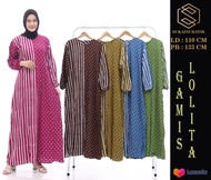 gamis sukaini batik terbaru daster kekinian lengan panjang kerut tali samping gamis batik busui long