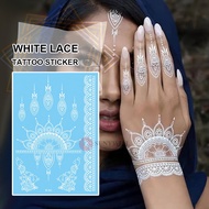 Henna Mudah White Henna Sticker Inai Putih Waterproof Temperory Lace Henna Temperory Tattoo Sticker